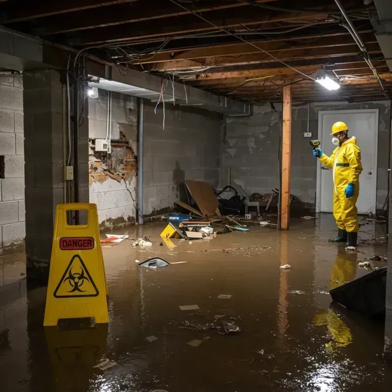 Flooded Basement Electrical Hazard in Crawfordsville, IN Property